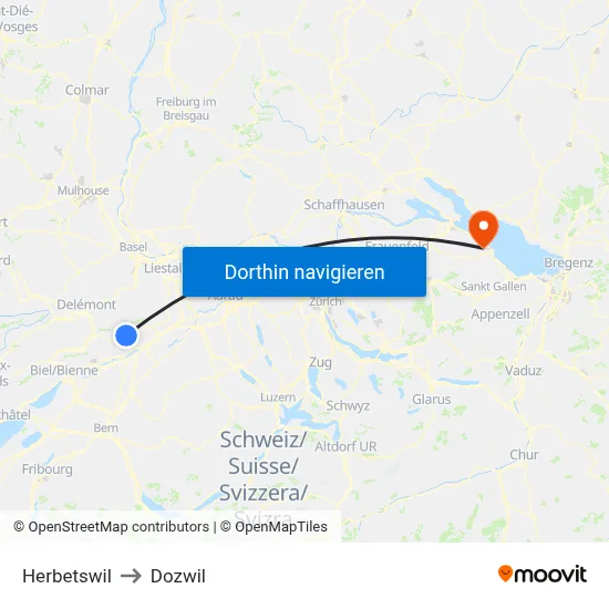 Herbetswil to Dozwil map