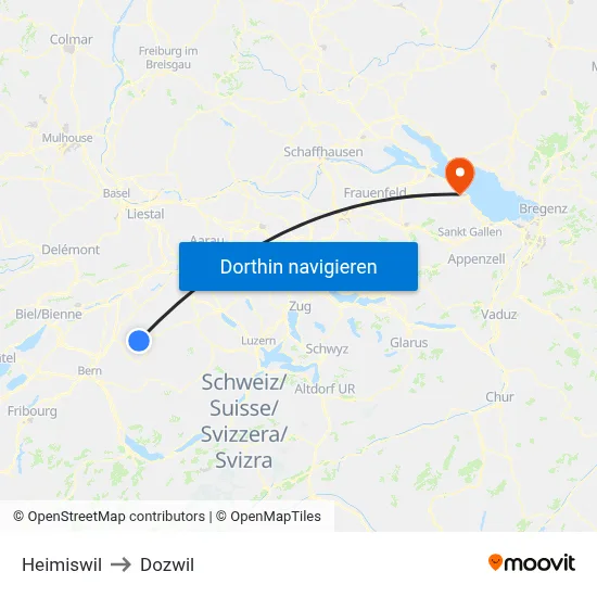 Heimiswil to Dozwil map