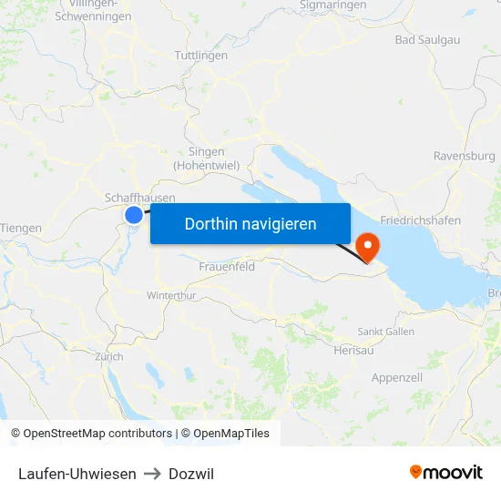 Laufen-Uhwiesen to Dozwil map