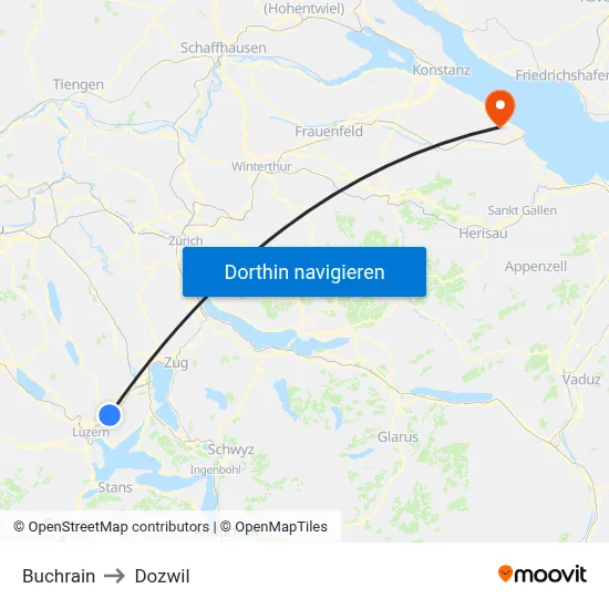 Buchrain to Dozwil map