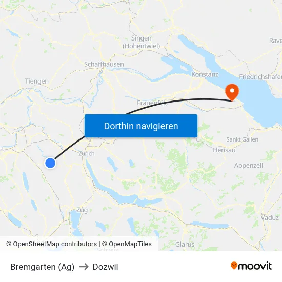 Bremgarten (Ag) to Dozwil map