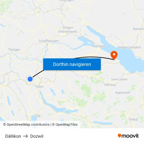 Dällikon to Dozwil map