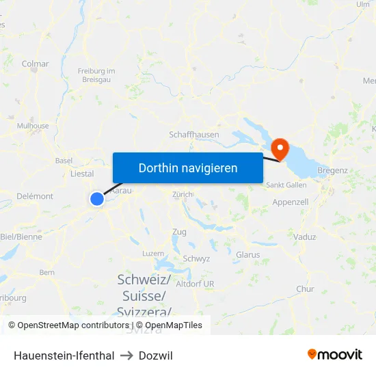 Hauenstein-Ifenthal to Dozwil map