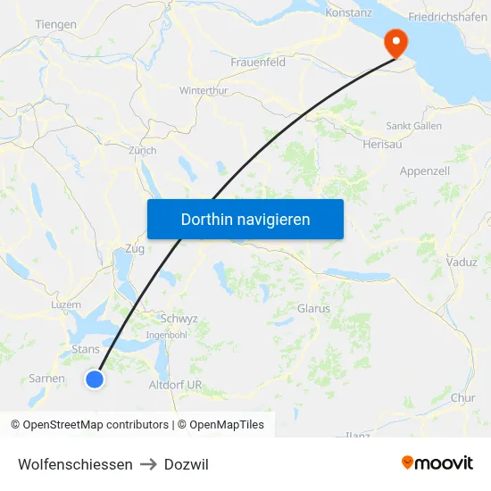 Wolfenschiessen to Dozwil map
