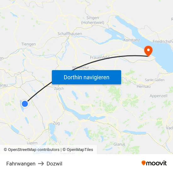 Fahrwangen to Dozwil map