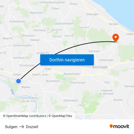 Sulgen to Dozwil map