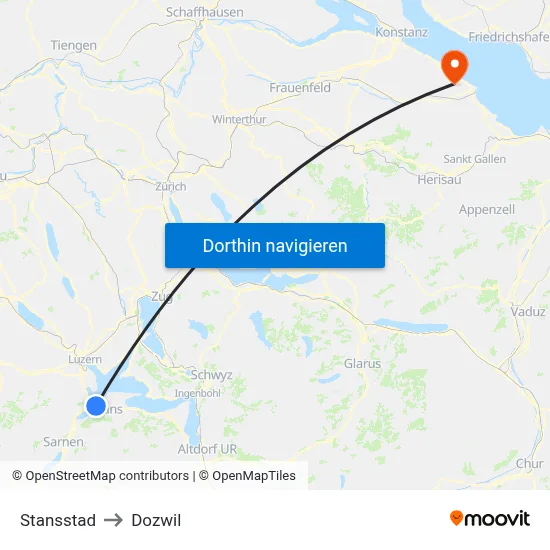 Stansstad to Dozwil map