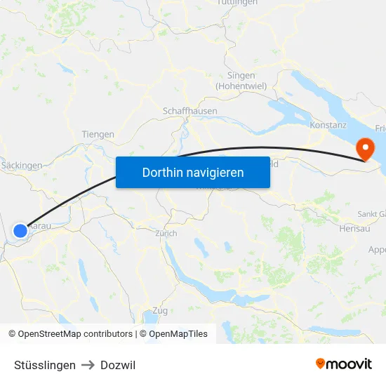 Stüsslingen to Dozwil map