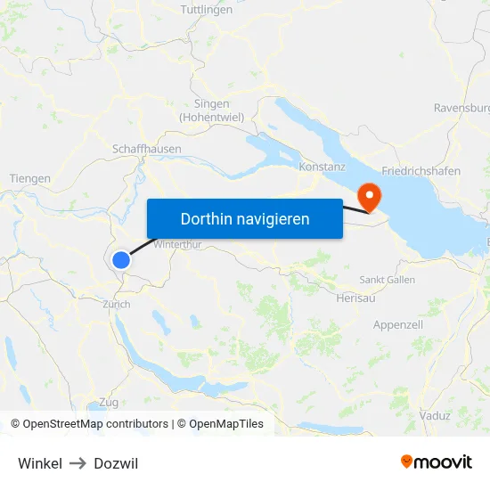 Winkel to Dozwil map