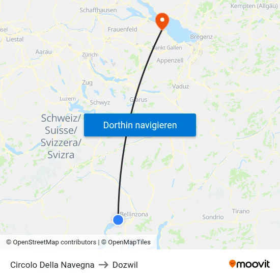 Circolo Della Navegna to Dozwil map