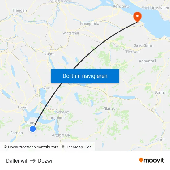 Dallenwil to Dozwil map