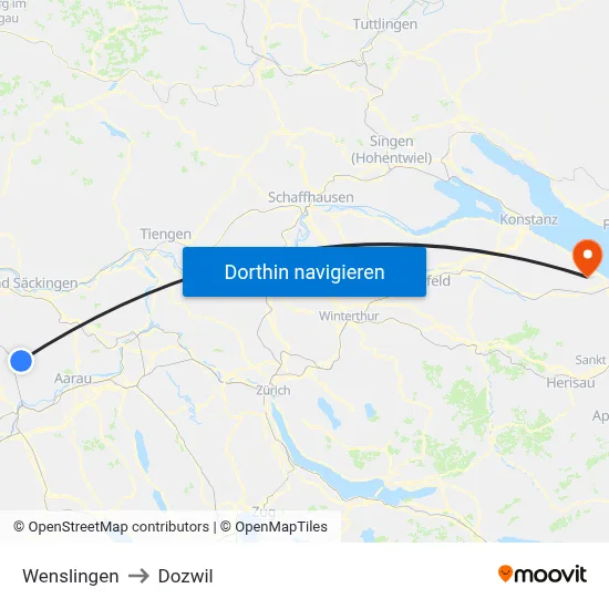 Wenslingen to Dozwil map