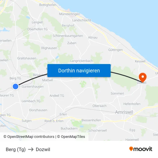 Berg (Tg) to Dozwil map