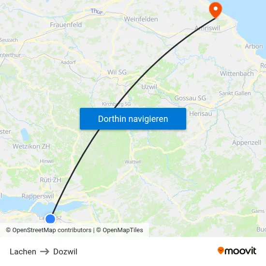 Lachen to Dozwil map