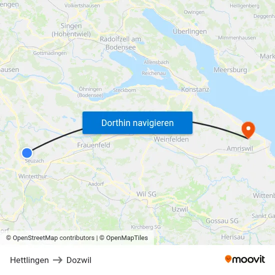 Hettlingen to Dozwil map