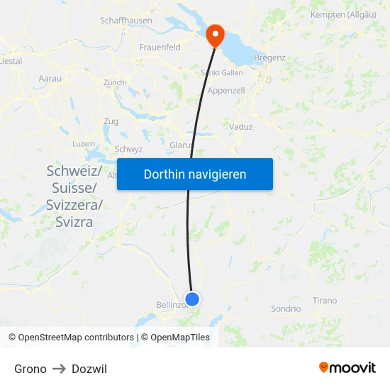Grono to Dozwil map