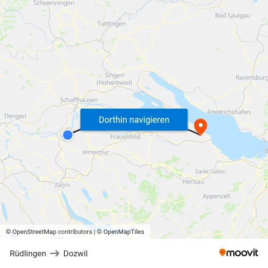 Rüdlingen to Dozwil map