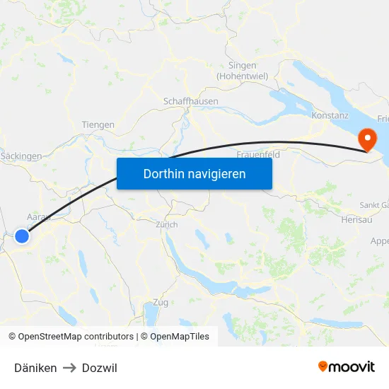 Däniken to Dozwil map