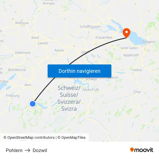 Pohlern to Dozwil map