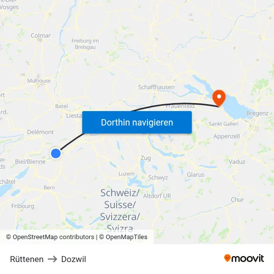 Rüttenen to Dozwil map