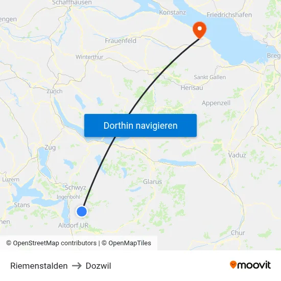 Riemenstalden to Dozwil map