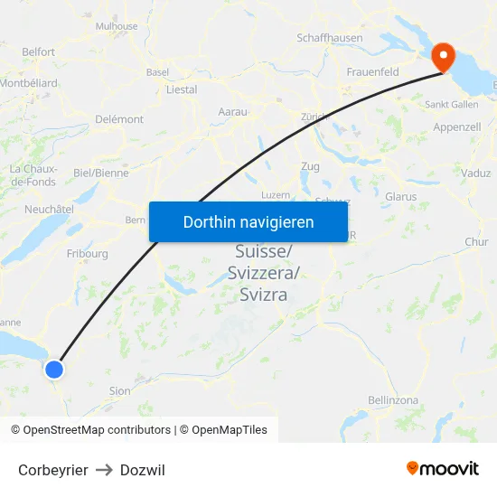 Corbeyrier to Dozwil map