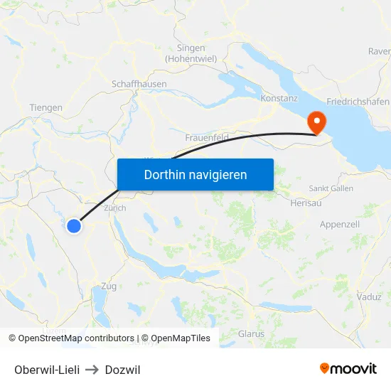 Oberwil-Lieli to Dozwil map