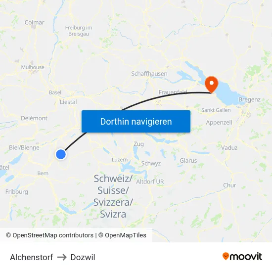 Alchenstorf to Dozwil map