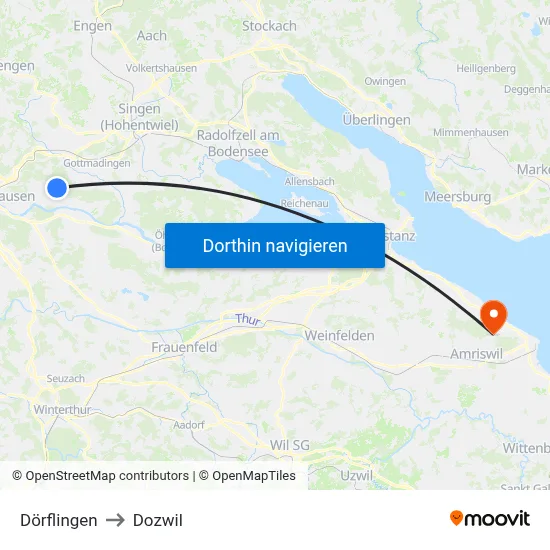 Dörflingen to Dozwil map