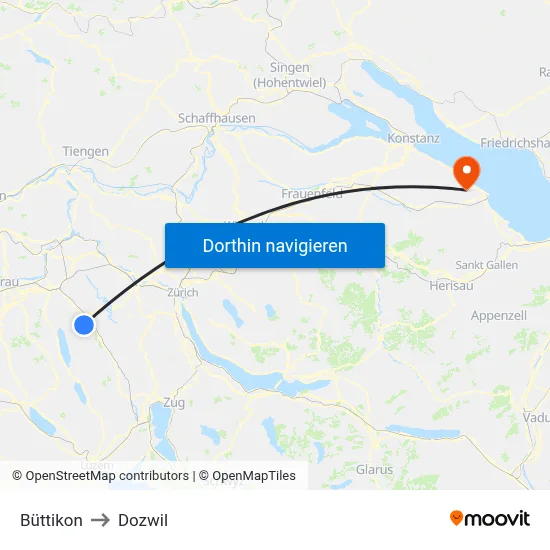 Büttikon to Dozwil map