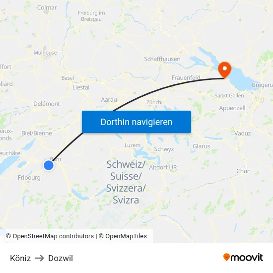Köniz to Dozwil map