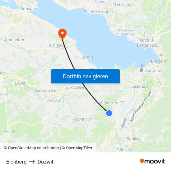 Eichberg to Dozwil map