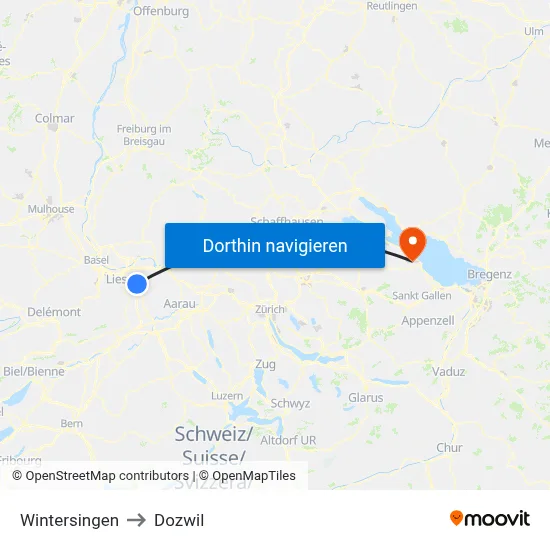 Wintersingen to Dozwil map