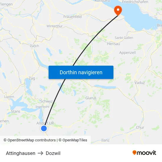 Attinghausen to Dozwil map