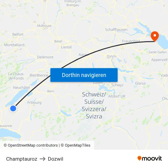 Champtauroz to Dozwil map