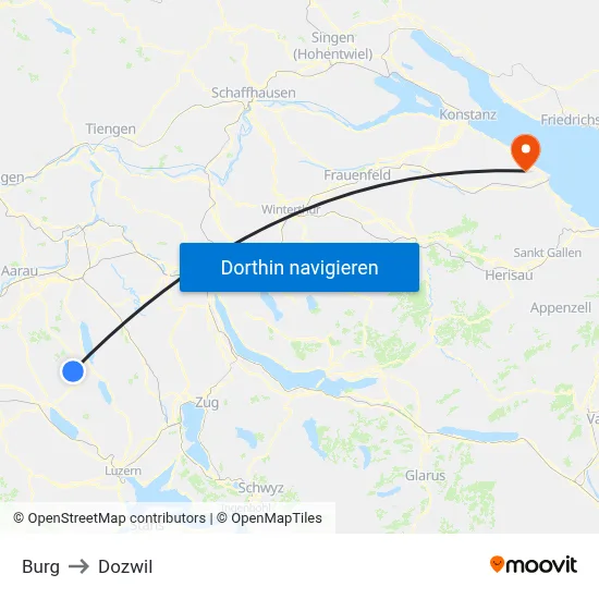 Burg to Dozwil map