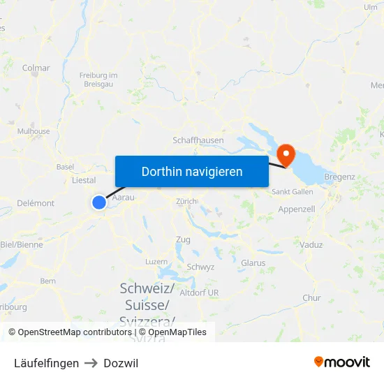 Läufelfingen to Dozwil map