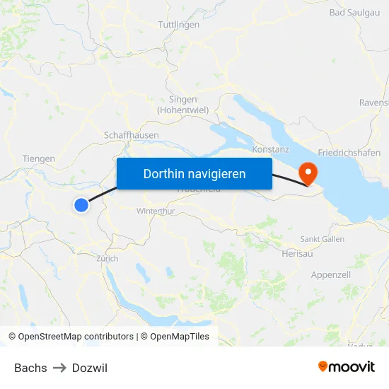 Bachs to Dozwil map