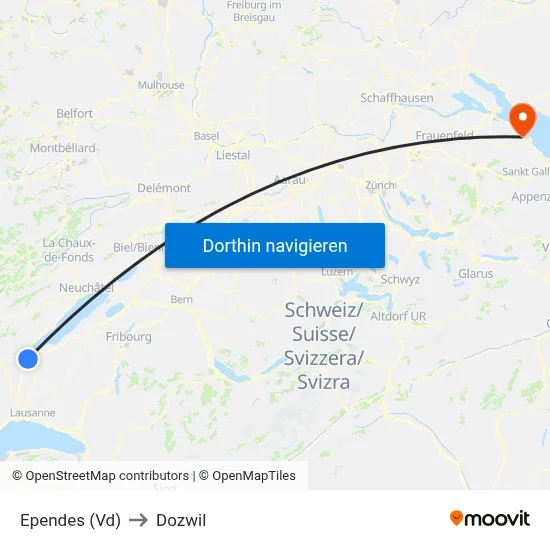 Ependes (Vd) to Dozwil map