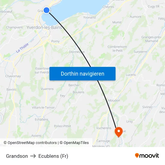 Grandson to Ecublens (Fr) map