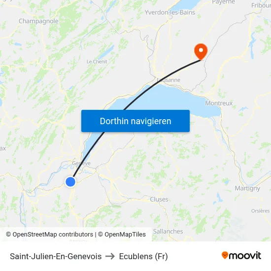 Saint-Julien-En-Genevois to Ecublens (Fr) map