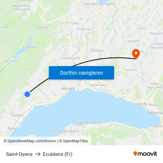 Saint-Oyens to Ecublens (Fr) map