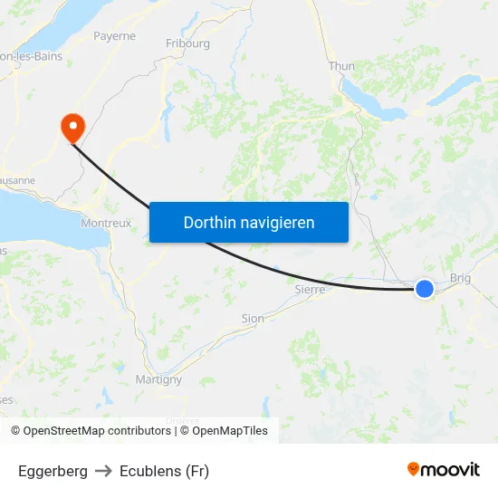 Eggerberg to Ecublens (Fr) map
