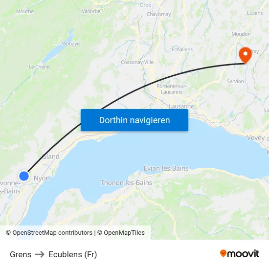 Grens to Ecublens (Fr) map