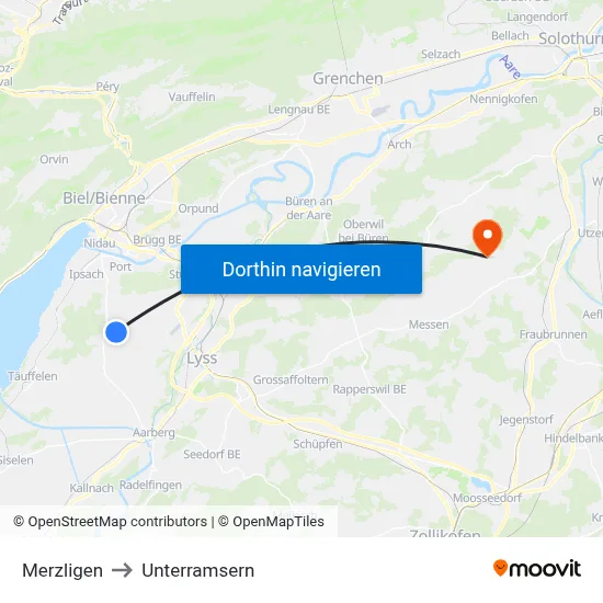Merzligen to Unterramsern map