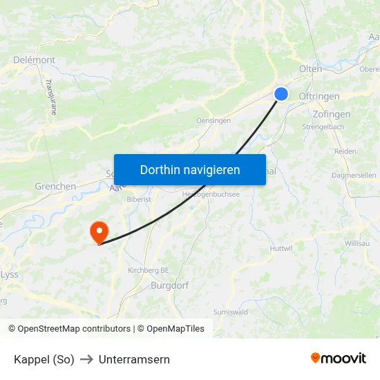 Kappel (So) to Unterramsern map
