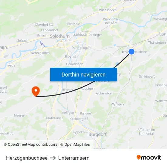 Herzogenbuchsee to Unterramsern map