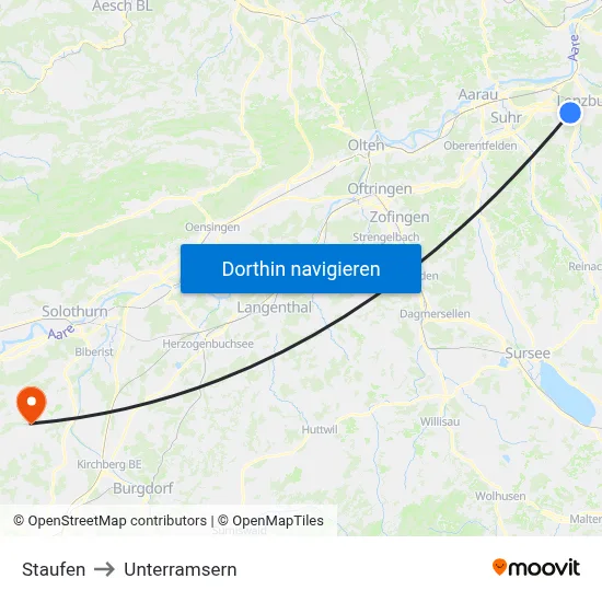 Staufen to Unterramsern map