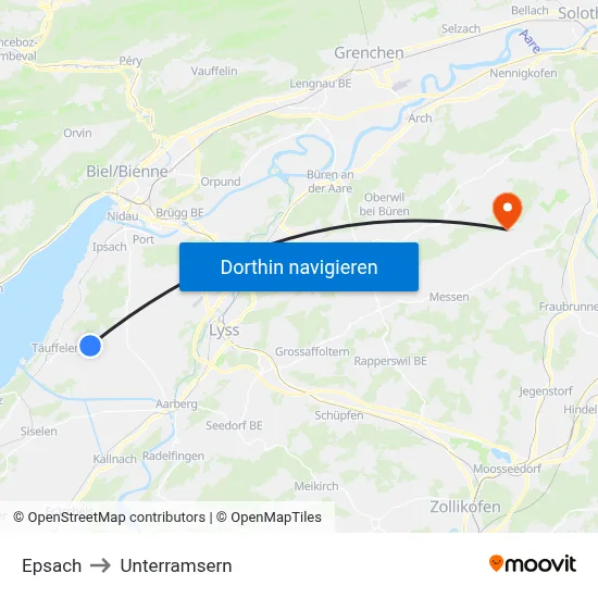 Epsach to Unterramsern map