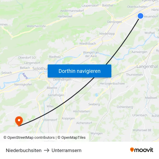 Niederbuchsiten to Unterramsern map